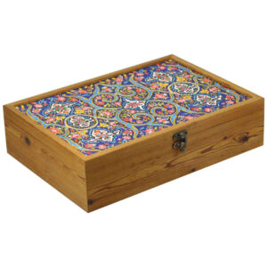 Holz-Teebox-Organizer mit Fächern und persischem Muster Barana