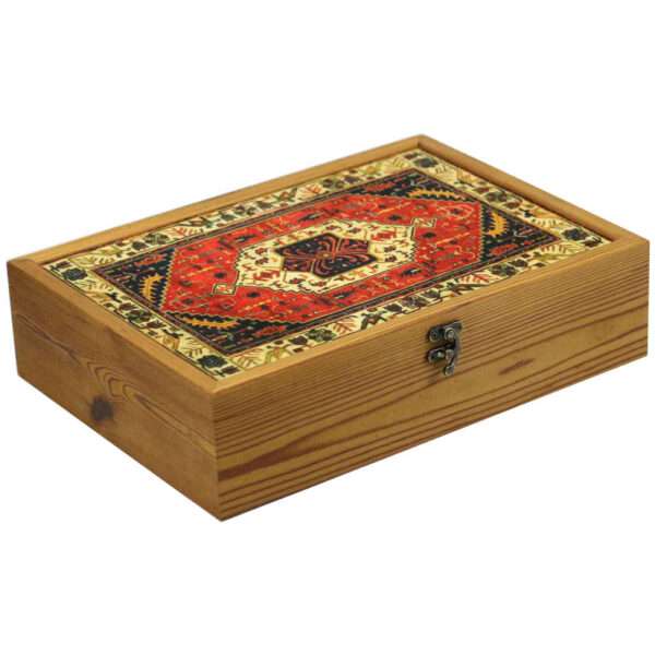 Holz-Teebeutel-Aufbewahrung mit Fächern und persischem Muster „Lisa“