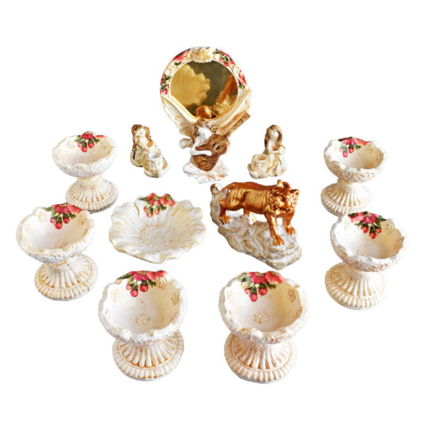 Haftseen Set Teller mit Spiegel geeignet für Nowruz Delnavaz (11 Stück)