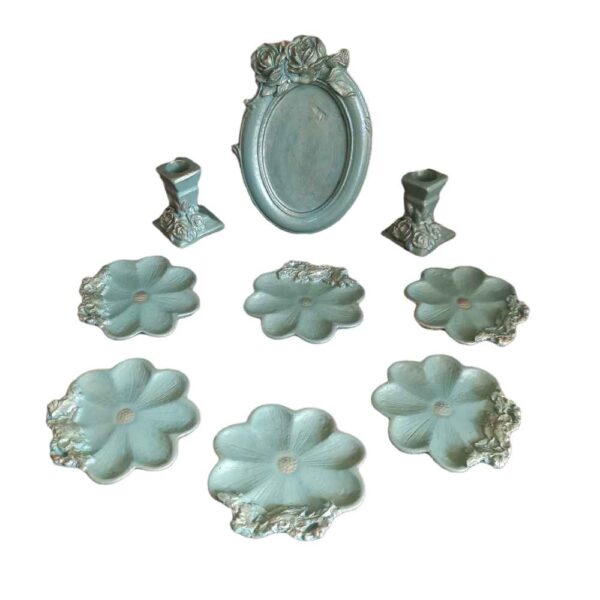 Haftseen Set Teller mit Spiegel geeignet für Nowruz Gol (9 Stück)