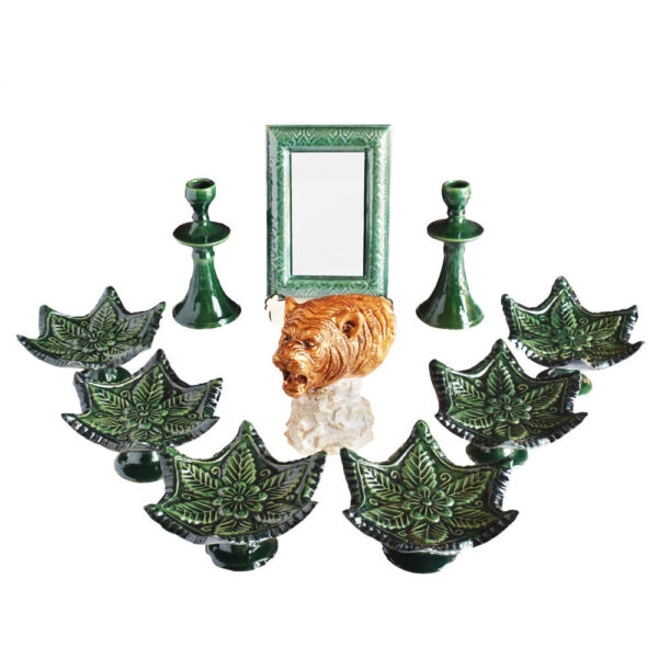 Haftseen Set Teller mit Spiegel geeignet für Nowruz Sabzineh (10 Stück)