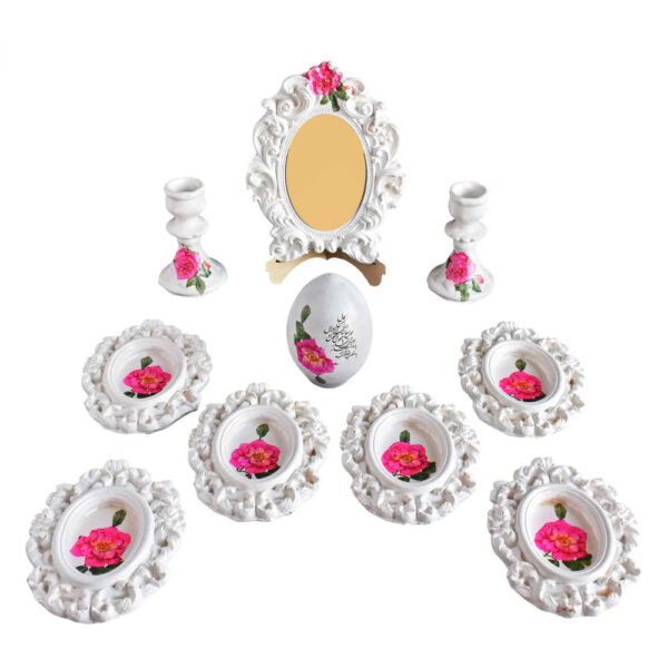 Haftseen Set Teller mit Spiegel geeignet für Nowruz Sanam (10 Stück)