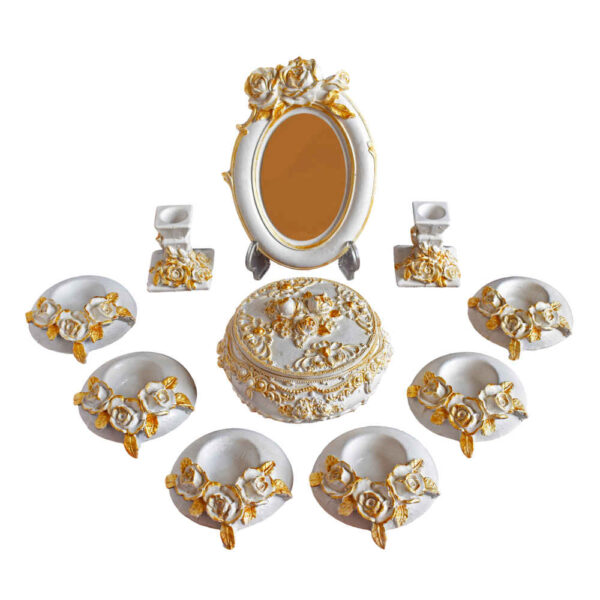 Haftseen Set Teller mit Spiegel geeignet für Nowruz Zar Negar (10 Stück)