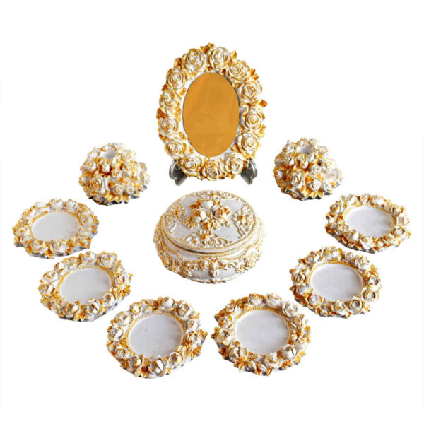 Haftseen Set Teller mit Spiegel geeignet für Nowruz Zargol (10 Stück)