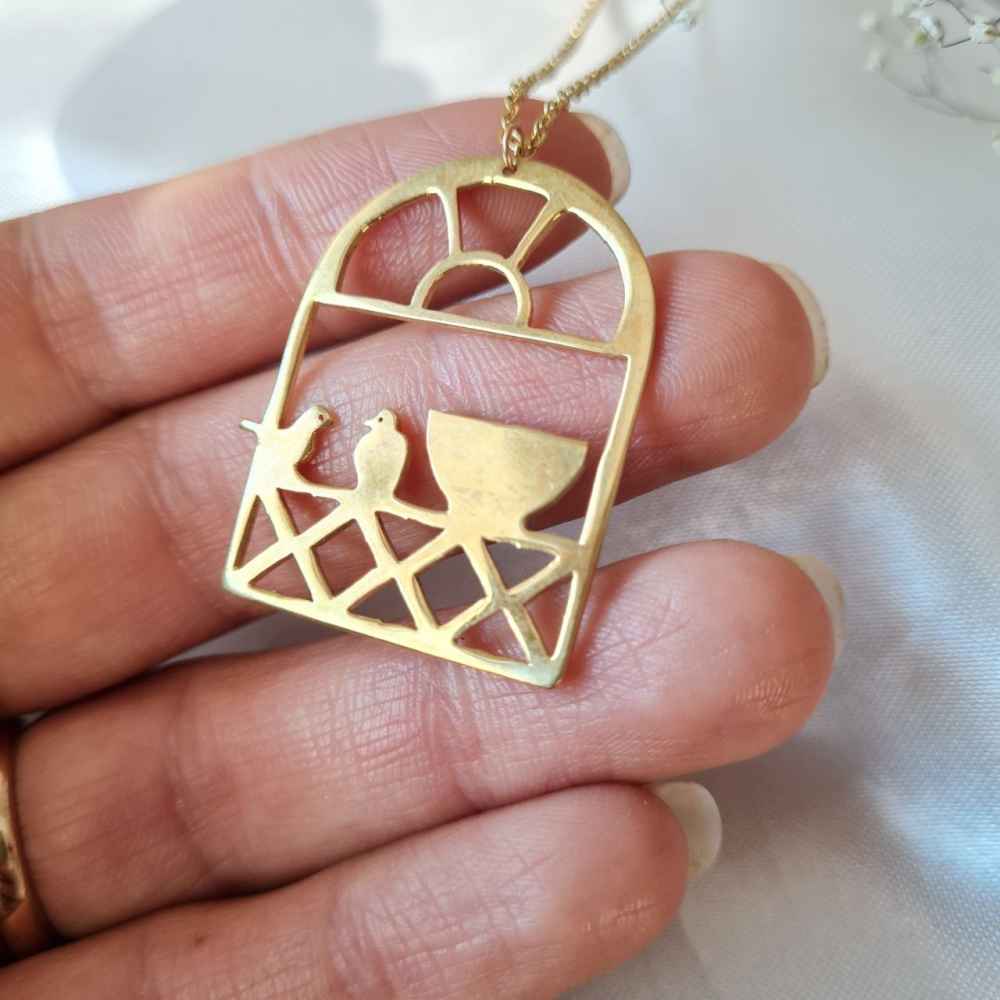 Persische Messing-Halskette Minimalistisch für Frauen Morghe Amin