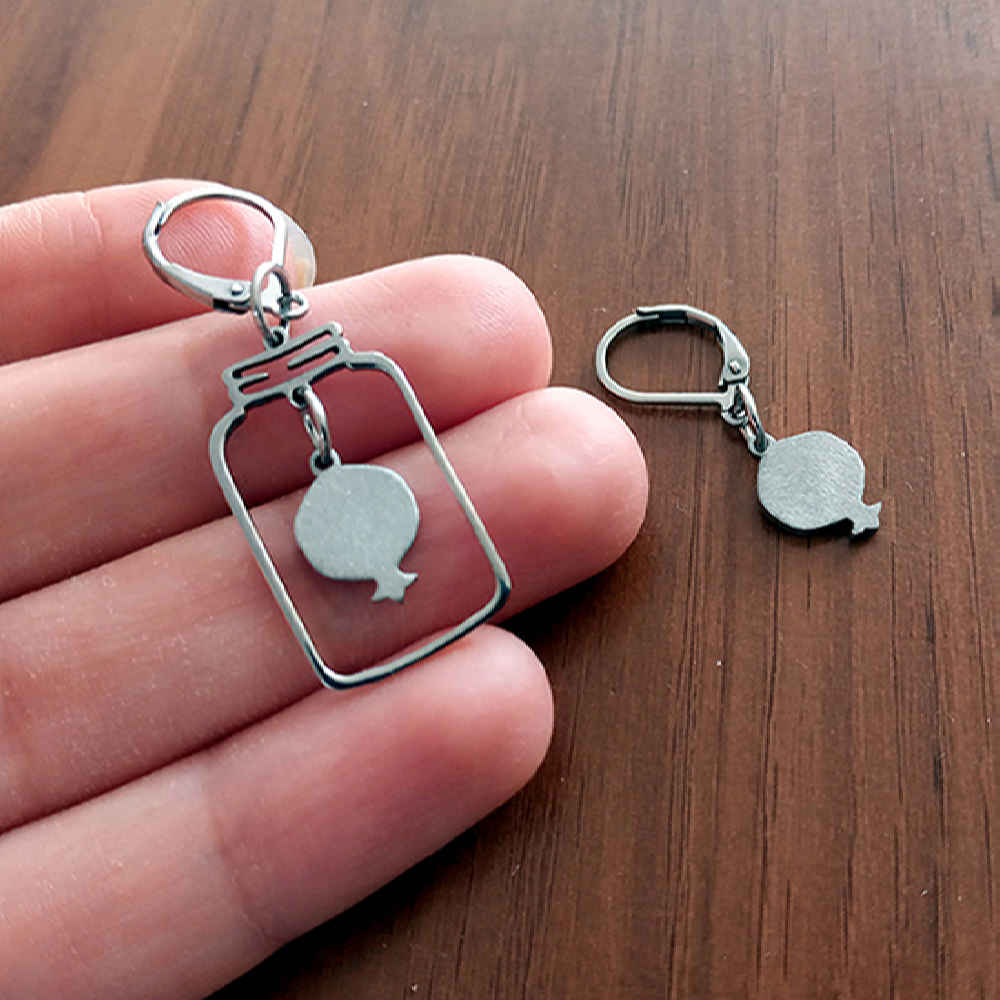 Persische Edelstahlohrringe Modell Granatapfel