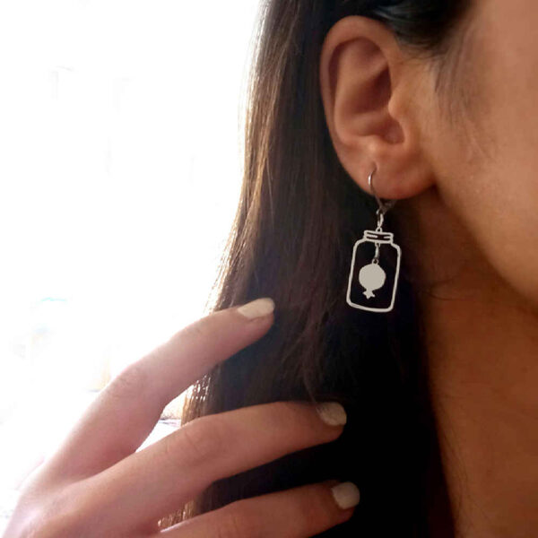 Persische Edelstahlohrringe Modell Granatapfel