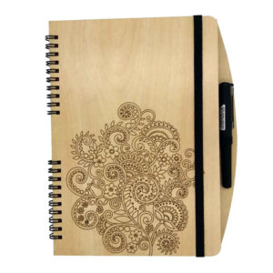 Persisches Holz-Notizbuch – Yuna Design, Einzigartiges Holzcover