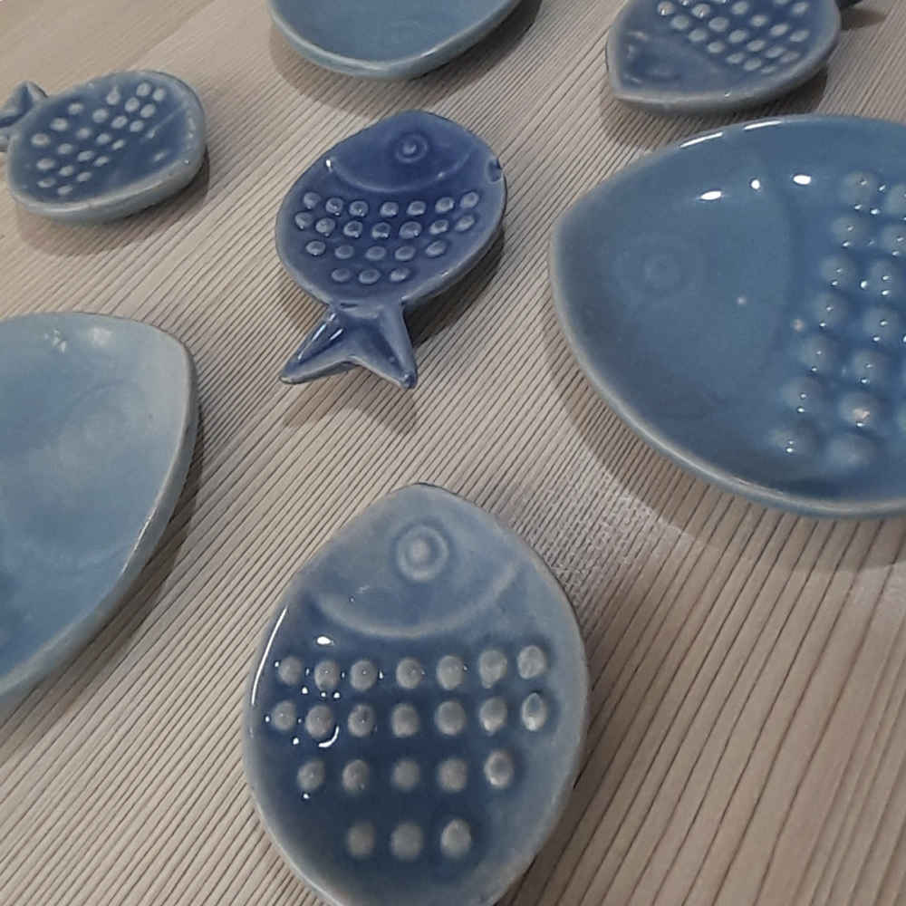 Töpfer Haftseen Set Teller geeignet für Nowruz Feier Fisch