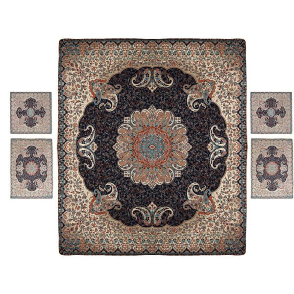 Persisches Bettüberwurf-Set – Orientalischer Stil, Doppelgröße mit Termeh-Stoff – Toranj