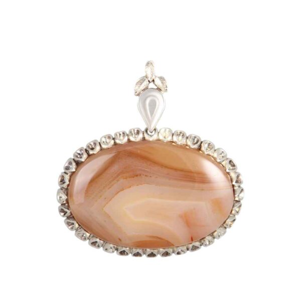 Persischer Silberanhänger im klassischen Stil mit Achat-Edelstein Rasta