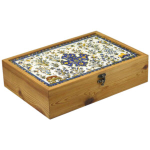 Holz-Teebox-Organizer mit Fächern und persischem Muster Basir