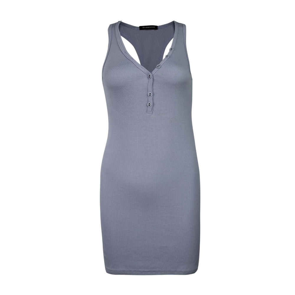 Damen Mode ärmelloses Kleid Modell Siawood