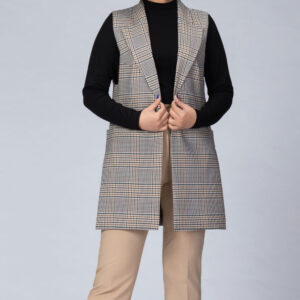 Damen Modischer Ärmelloser Blazer Modell Mehrsa