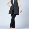 Damen Modischer Ärmelloser Blazer Modell Mehrsa
