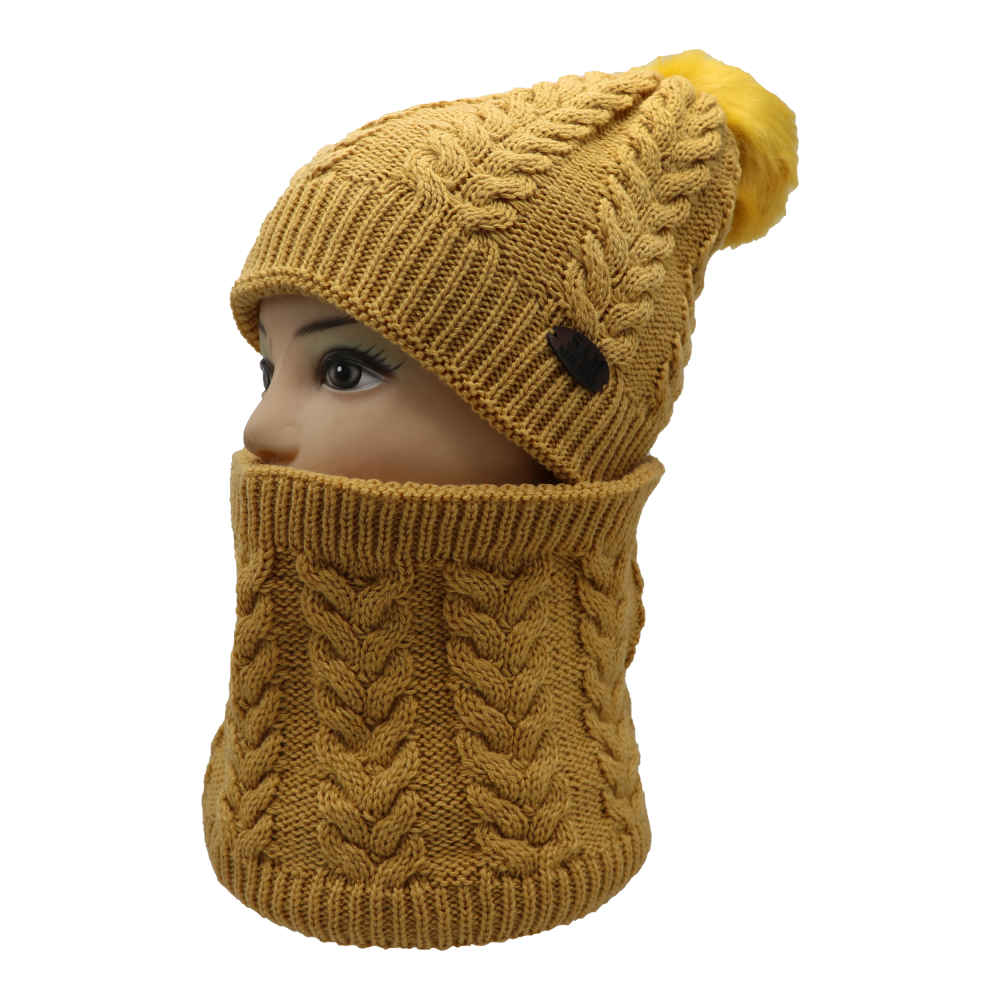 Damen Strickmütze und Schal Set Modell Elika