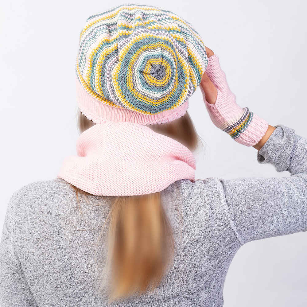 Damen Strickmütze und Schal Set Modell Helia