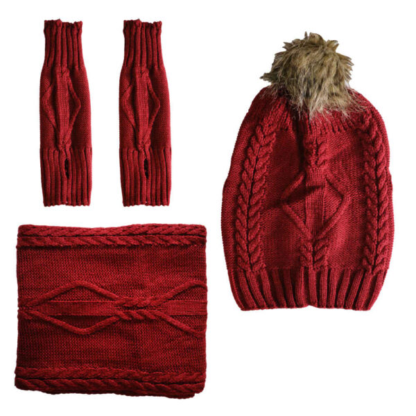 Damen Strickmütze und Schal Set Modell Karin