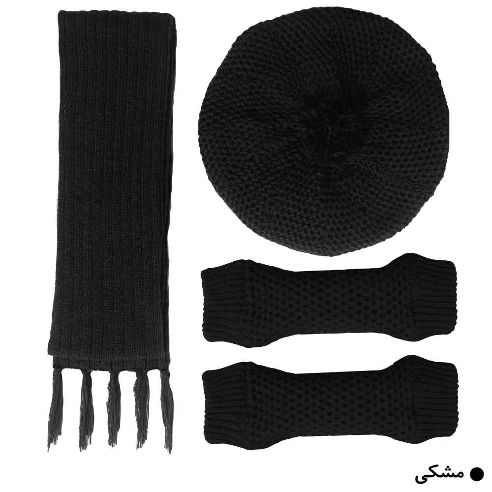 Damen Strickmütze und Schal Set Modell Rose