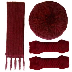 Damen Strickmütze und Schal Set Modell Rose