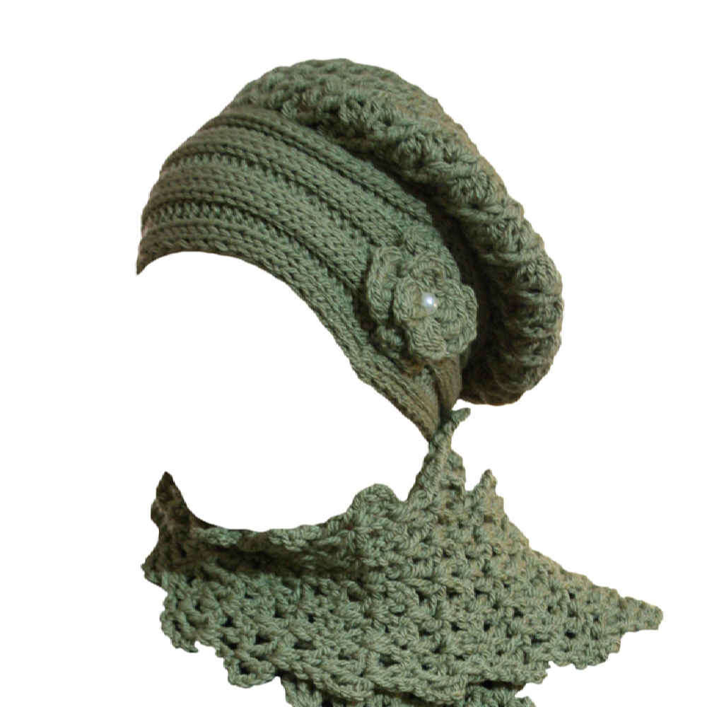 Damen Strickmütze und Schal Set Modell Samin