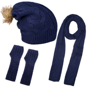 Damen Strickmütze und Schal Set Modell Tooran