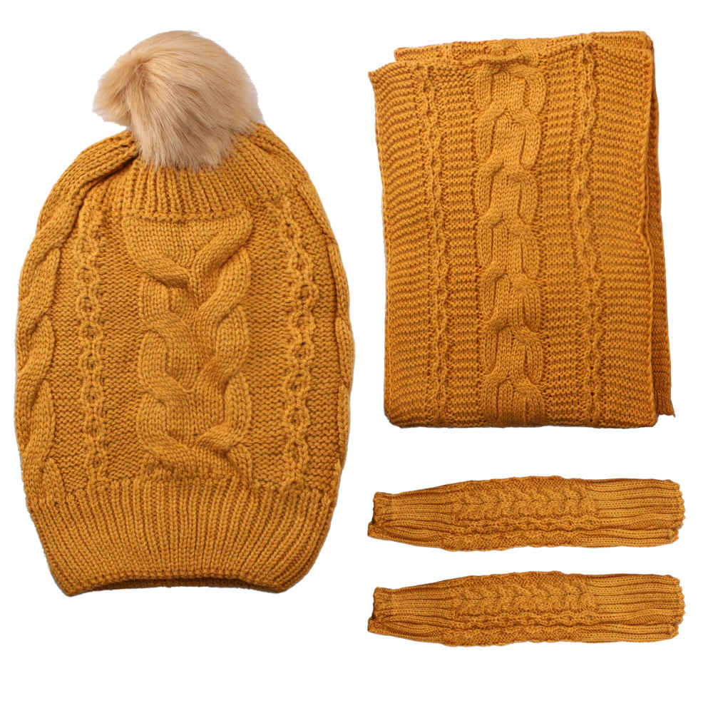 Damen Strickmütze und Schal Set Modell Tooran