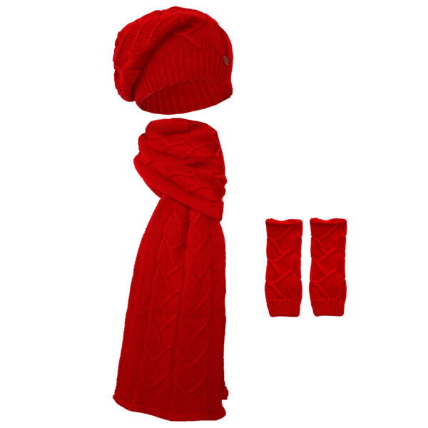 Damen Strickmütze und Schal Set Modell Vala