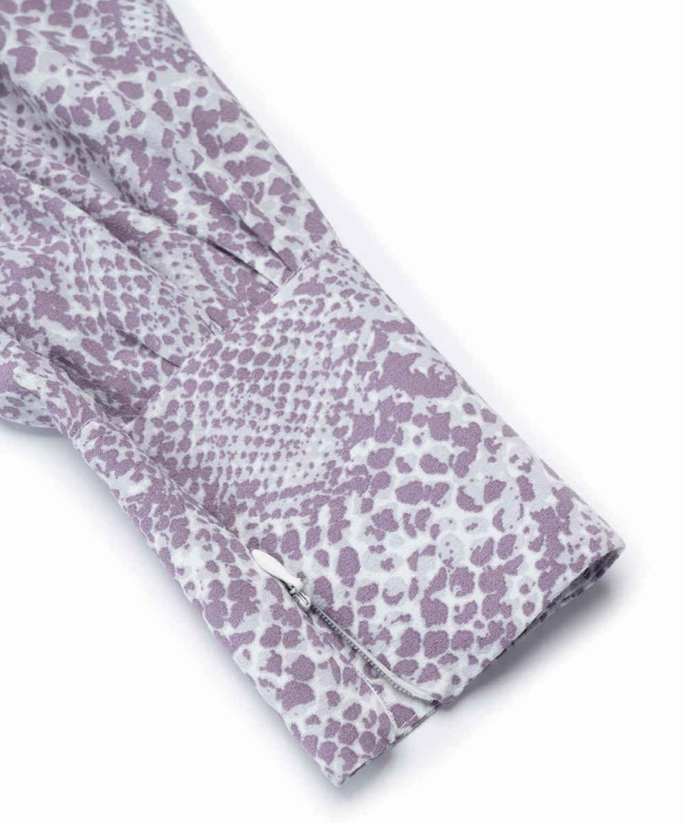 Damenkleid mit Langarm und Schlangenhautmuster für jede Jahreszeit – Modell Elika