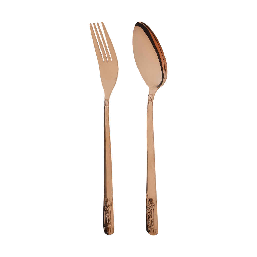 Kupfer-Besteck Set - Löffel und Gabel Farnaz (12 Teile)