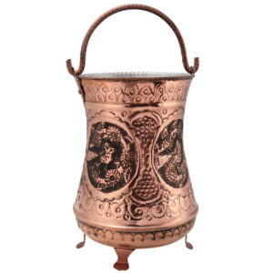 Persischer Kupfer-Abfalleimer – Gol o Morgh Design