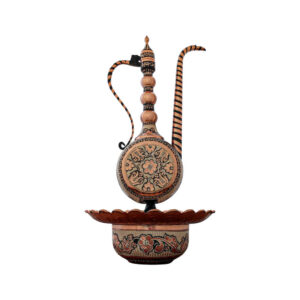 Dekorative Persische Kupfer-Aftabeh & Waschbecken-Schalen-Set