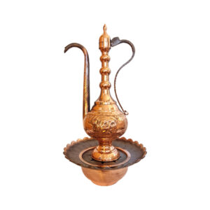 Dekorative Persische Kupfer-Aftabeh mit Waschbecken-Schale – Modell Afra