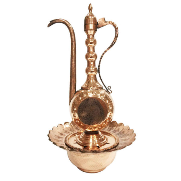 Dekorative Persische Kupfer-Aftabeh mit Waschbecken-Schale - Modell Gol