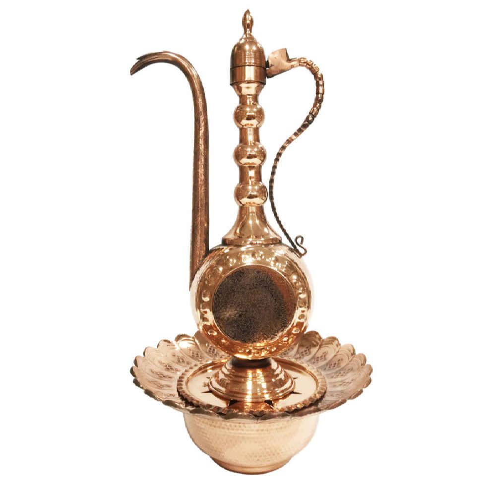 Dekorative Persische Kupfer-Aftabeh mit Waschbecken-Schale - Modell Gol