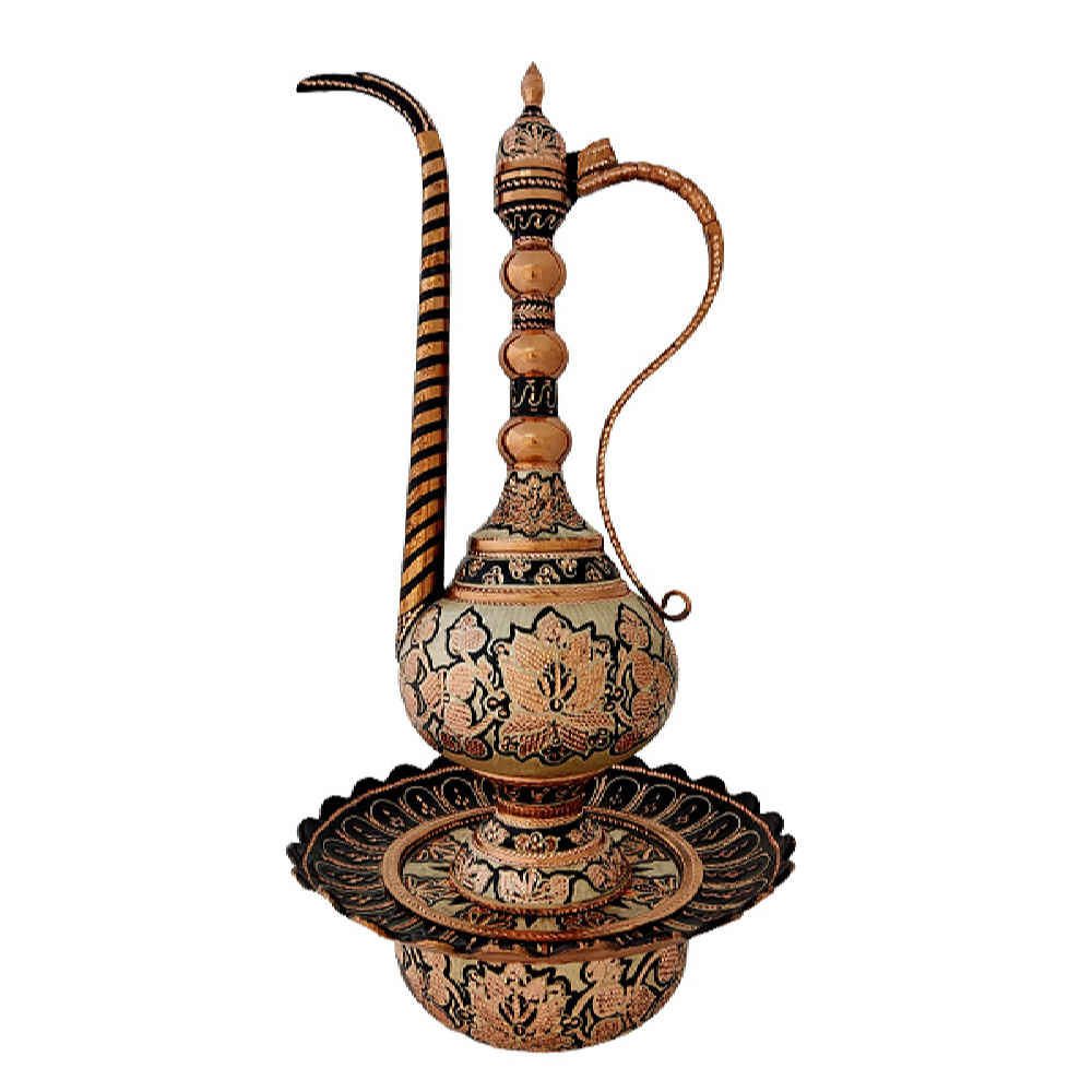 Dekorative Persische Kupfer-Aftabeh mit Waschbecken-Schale
