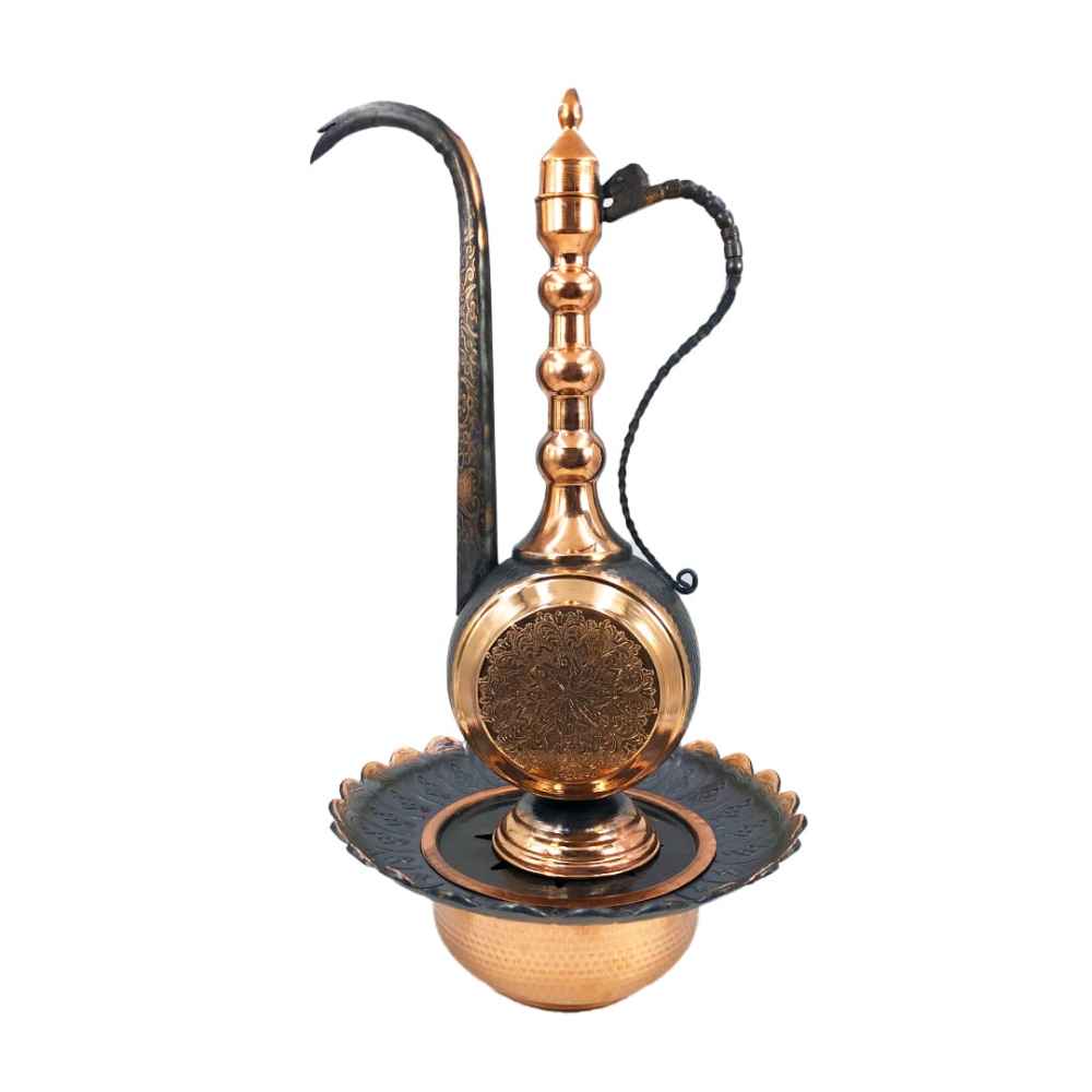Dekorative Persische Kupfer-Aftabeh mit Waschbecken-Schale