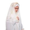 Islamisches weißes Namaz-Chador für Mädchen - Modell Khorshidi