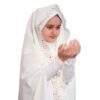Islamisches weißes Namaz-Chador für Mädchen - Modell Nasim