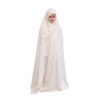 Islamisches weißes Namaz-Chador für Mädchen - Modell Shaparak