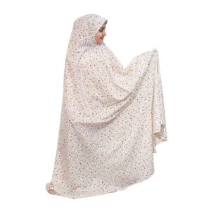 Islamisches weißes Namaz-Chador für Mädchen – Modell Shaparak