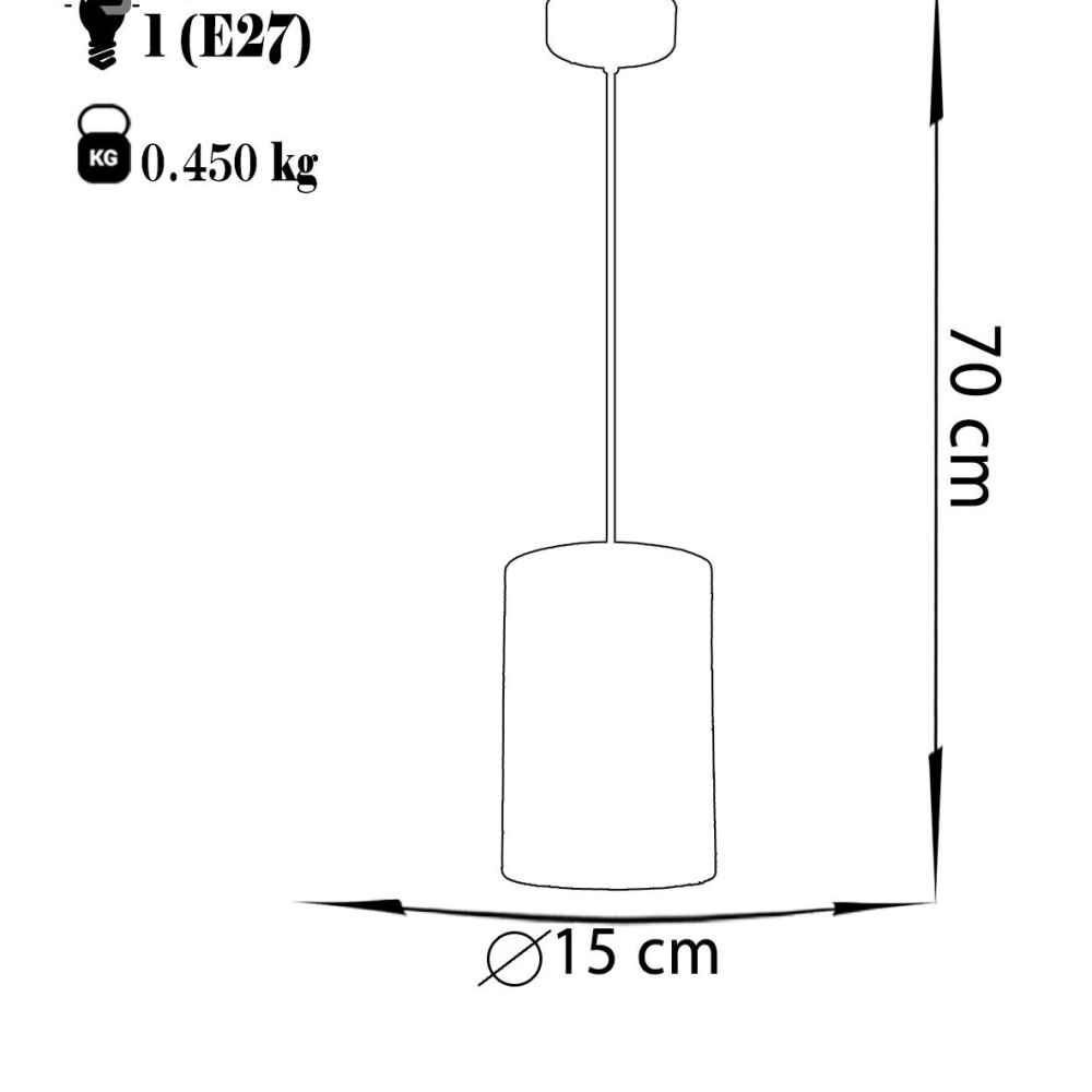 Stoff Pendelleuchte mit Samt Zylinderschirm Nava