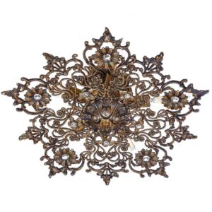 Messing Semi-flush Kronleuchter Florentin und Vintage-Stil Roshan