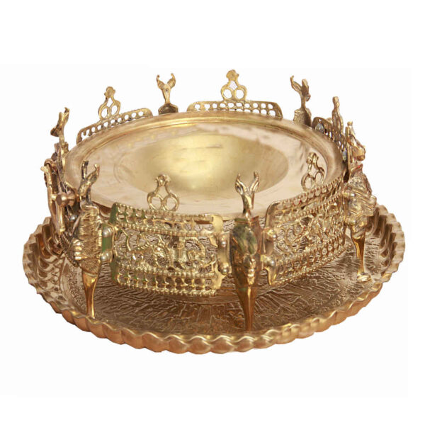 Persischer Manghal Esfand- und Bakhoor-Brenner – Graviertes Messing Hirsch