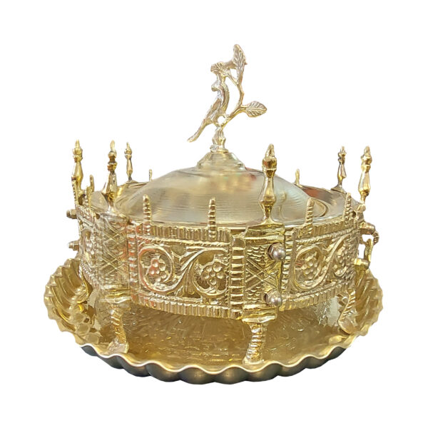 Persischer Manghal Esfand- und Bakhoor-Brenner – Graviertes Messing Engel