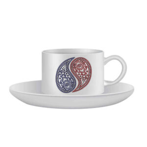 Persisches Teetassenset für 4 mit Untertasse – Eslimi Keramikdesign