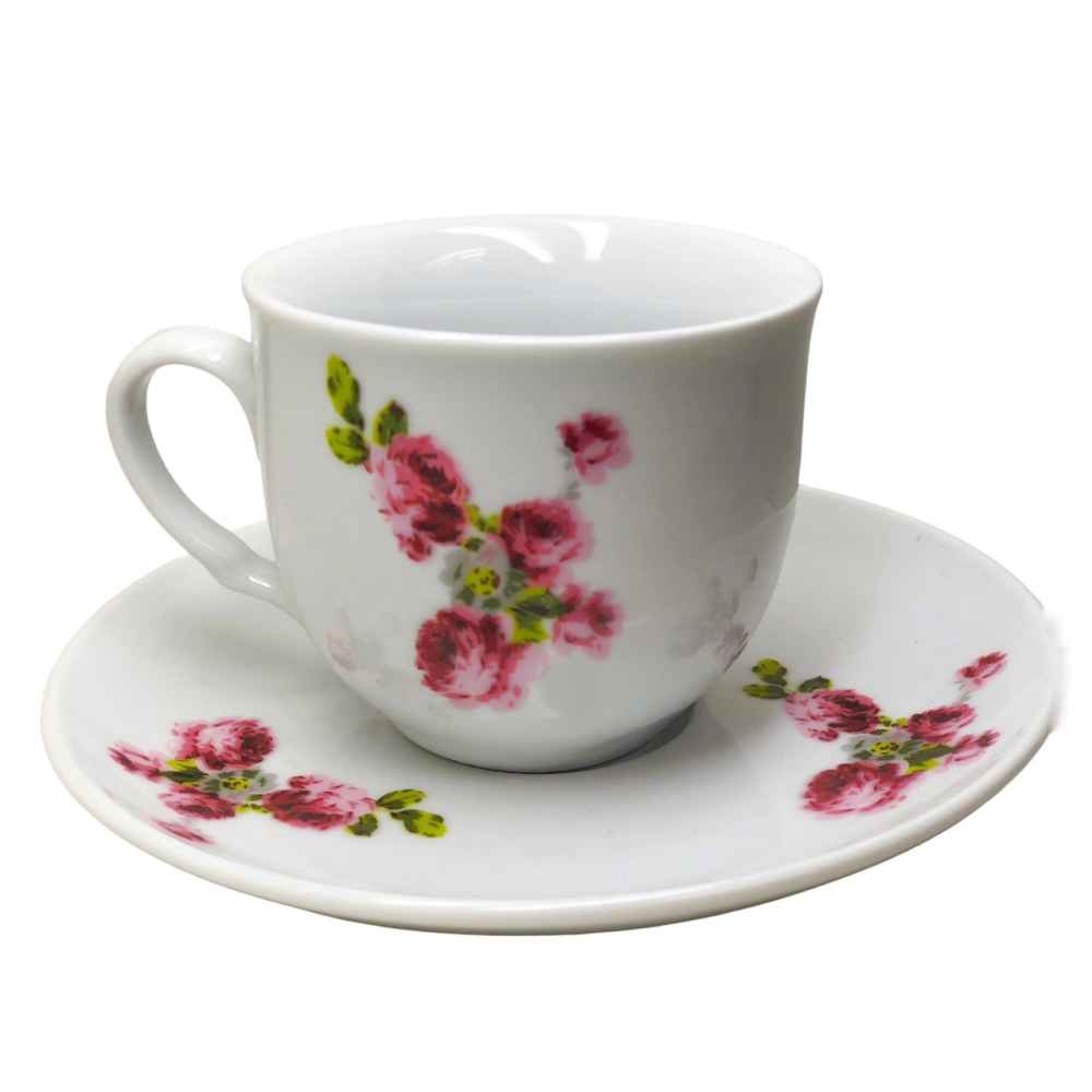 Persisches Teetassenset mit Untertasse - Blossom Porzellandesign (12-teilig)