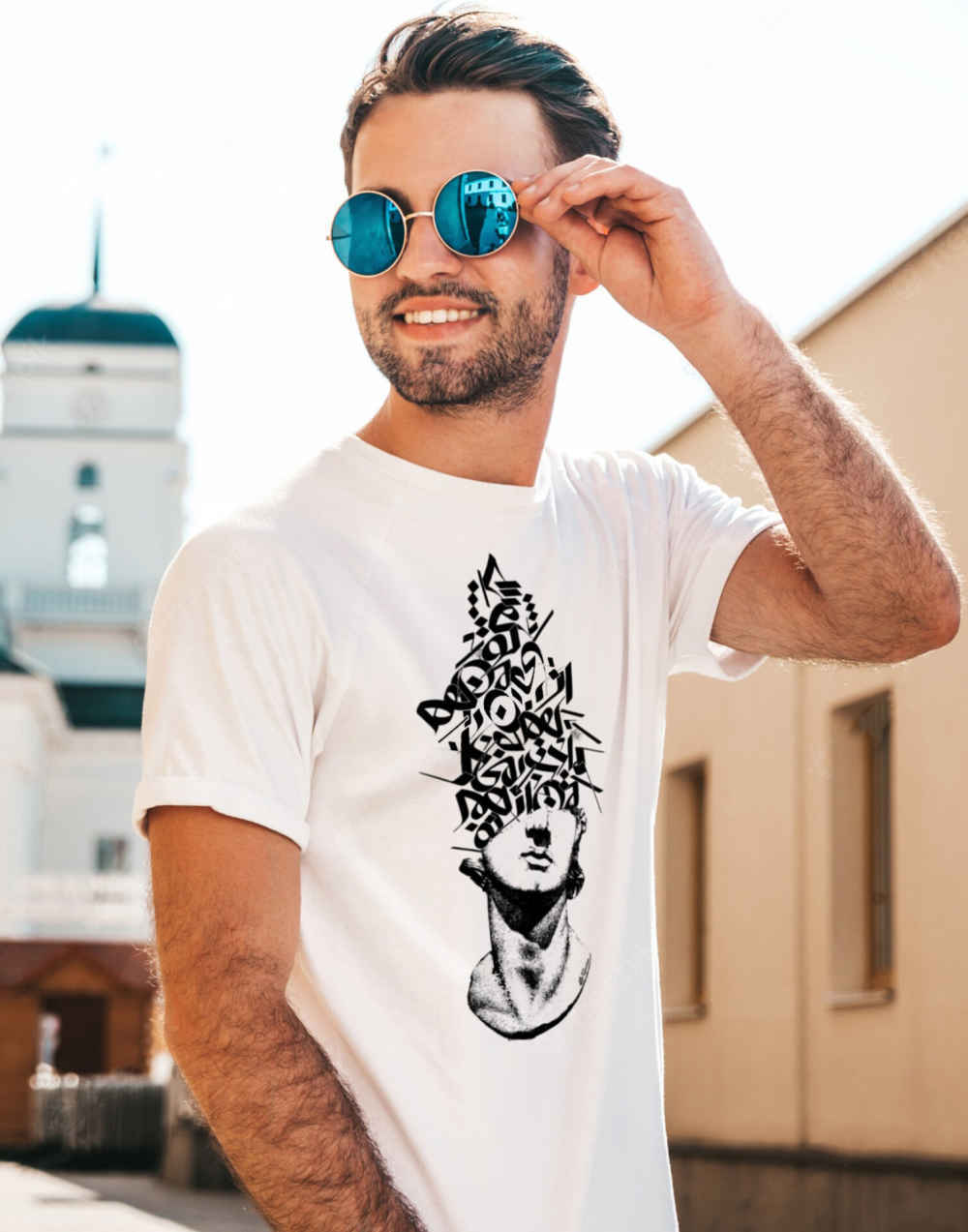 Persisch Inspirierte Unisex T-Shirt Modell Shabahengam – Künstlerisches Motiv