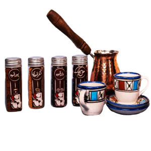 Persische Espressotasse mit Kanne – Kupfer Demitasse-Stil Fakhr-Ara
