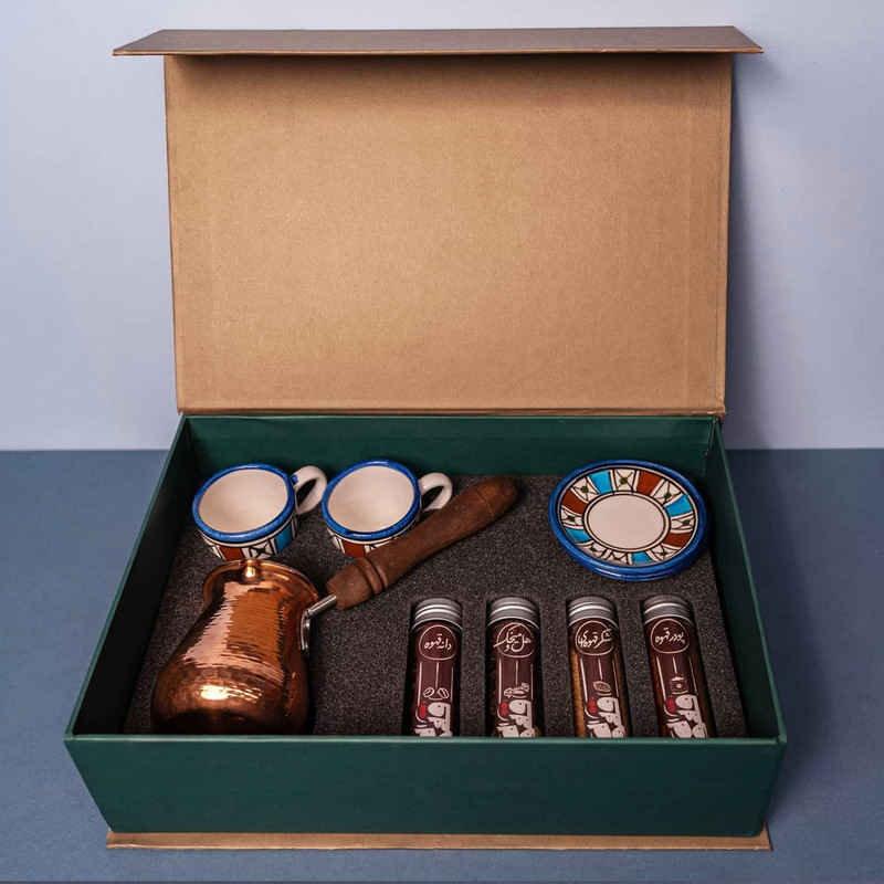 Persische Espressotasse mit Kanne – Kupfer Demitasse-Stil Fakhr-Ara